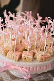 Rice Krispie Treats With White And Pink Chocolate Drizzle Love Rice Crispies One Of My Faves Baby Shower Snacks Tutu Baby Shower Pink Baby Shower