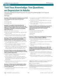 Relapse begins when you use alcohol and or drugs. Pdf Test Your Knowledge Ten Questions On Depression In Adults