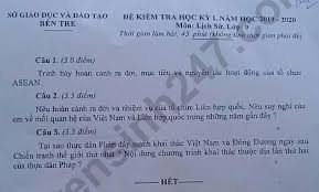 Maybe you would like to learn more about one of these? Ä'á» Thi Ki 1 Mon Sá»­ Lá»›p 9 Sá»Ÿ Gd Amp Ä't Báº¿n Tre NÄƒm 2019