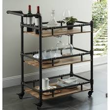 Black And Gold Bar Cart Thelonius Bar Cart In 2020 Bar Cart Decor Industrial Bar Cart Bar Furniture