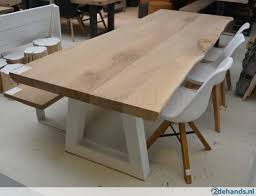 boomstamtafel grote tafel massief eiken poten wit te koop table salle a manger idee salle a manger salle a manger ikea