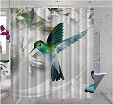 Amazon Com Hummingbird Shower Curtain In 2020 Floral Shower Curtains Fabric Shower Curtains Shower Curtain