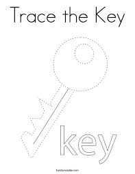 Do you like very simple colorings? Trace The Key Coloring Page Twisty Noodle
