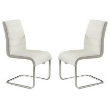 Acme Paulina White Faux Leather Side Chair in Rustic Oak, Set of 2