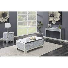 4 piece living room table set, pak home sunrise light marble look coffee table and 3 round nesting tables (black/gold). Mirrored Living Room Furniture Crushed Diamond 3 Piece Coffee Table Set Buy Coffee Table Mirrored Crushed Diamond Coffee Table Coffee Table Set Modern Glass Mirrored Product On Alibaba Com
