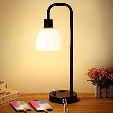 zermurd industrial table lamp stepless dimmable modern bedside lamp with two usb ports and a bedside lamp modern industrial table lamp table lamps for bedroom