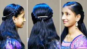 Curl your hair up and tuck them with bobby pins. Simple Hair Style For Party Wear Simple Hair Style