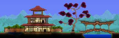 Terraria Dynasty House And Bridge Terraria House Design Terrarium Terraria House Ideas
