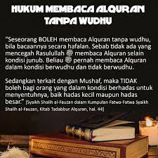 Hukum Membaca Alquran Tanpa Wudhu Membaca Hukum Hafalan
