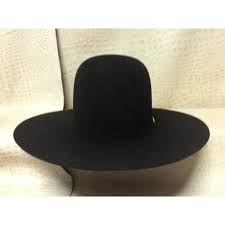 Mens open crown cowboy hat. Resistol 6x Midnight Black Beaver Fur Felt Open Crown Cowboy Hat Weste Cwesternwear