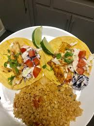 I love fish tacos, but don't like the fried versions or cabbage. Taco Tuesday For Under 400 Calories Blackened Fish Tacos With Mexican Cauliflower Rice 1200isplenty