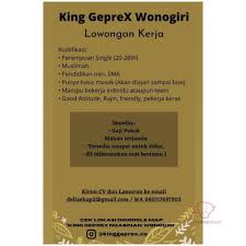 Lowongan kerja pt frisian flag indonesia (ffi) terbaru. Lowongan Kerja King Geprex Ngasinan Wonogiri Info Loker Solo