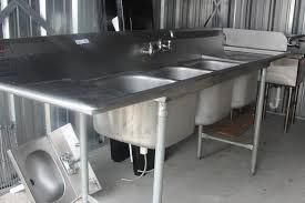 3 compartment stainless steel sink