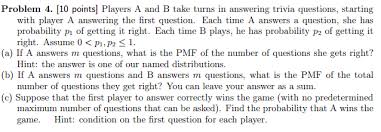 Challenge them to a trivia party! Players A And B Take Turns In Answering Trivia Chegg Com
