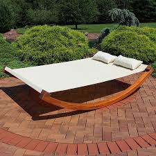 Plata import bella white chair gold frame. Sunnydaze Natural Colored Outdoor Double Wooden Lounger Bed Walmart Com Outdoor Daybed Patio Design Double Chaise Lounge