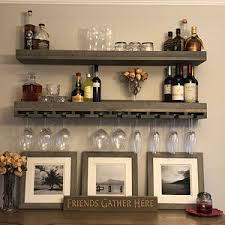 Wooden trophies, awards & medals. 48 X Long Rustic Wood Wine Rack Wall Mounted Shelf Etsy Home Bar Decor Wine Rack Wall Bar Shelves