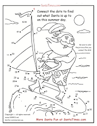 What Is Santa Doing This Summer Connect The Dots To Find Out Then Color The Picture Australian Christmas Christmas Crafts For Kids Christmas In July