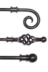 This wrought iron collection is available in unfinished (black) or several standard colors to match your decor. Handmade Wrought Iron Curtain Poles Fine Iron