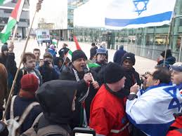 Through it pass the main. Pro Palestine And Pro Israel Student Protesters Come Face To Face At Eurovision Screening