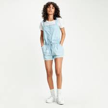 Je veux trouver un bon legging ou short agréable à porter et pas cher ici la redoute short levis femme. Combishort Brettes Taille Elastique Bleu Clair Levi S La Redoute