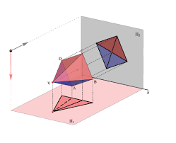Orthogonal Projection Of A Solid With A Base In The Plane Of Projection Interesting Drawings Light Shadow Data Visualization