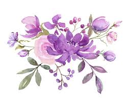 Fresh Springtime Flowers In Purple Pink And Lavender Etsy Flower Drawing Floral Painting Floral Watercolor