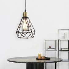 2 Packs Vintage Diamond Hanging Pendant Light With Plug In Cord Metal Wire 1 Bulb Suspended Light In Bronze Takeluckhome Com