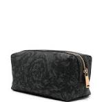 Versace embroidered-logo Jacquard Toiletry Bag | Black | FARFETCH BH