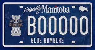 Motor dealers and traders use white on blue plates using the suffix s, preceded by up to four numerals for their test drive vehicles. Blue Bombers Launch Grey Cup Champions Licence Plates Chrisd Ca