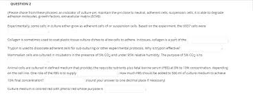 Role of co2 in animal cell culture media. Question 2 Please Chose From These Phrases An Chegg Com