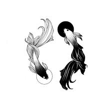Black And White Koi Fish Yin Yang Tattoo 