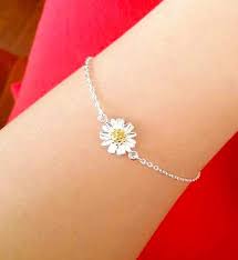 Daisy Flower Bracelet Sterling Silver Bracelets Jewelry Wedding Jewelry
