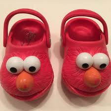 Kids Unisex Polliwalks Elmo Slip On Clogs Size 5m