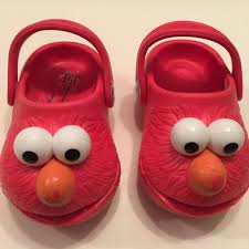 Kids Unisex Polliwalks Elmo Slip On Clogs Size 5m
