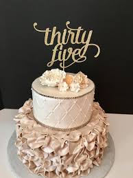 Elegant Birthday Cake For 30 Year Old Woman Any Number Gold Glitter Thirty Five Cake Topper 35th Birthday 60th Birthday Cake Toppers Birthday Cake For Mom 60th Birthday Cakes
