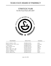 TEXAS STATE BOARD OF PHARMACY STRATEGIC PLAN