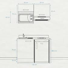 A kitchenette is a small cooking area, which usually has a refrigerator and a microwave, but may have other appliances. Kitchenette 120 Cm Avec Emplacement Frigo Top Hotte Et Micro Ondes