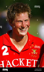 Prince Harry smiles after winning the Rundle Cup for the Army against the  Navy at the Rundle Cup Day in Tidwoth, Wiltshire Stock Photo