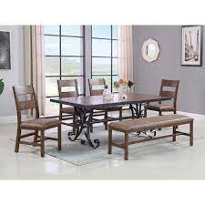 Christopher knight, ashley furniture, furniture of america Ts 20027 A Rustic Pine Dining Table Sets Jiahe Group
