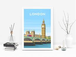 London Art Print Big Ben Travel Print London Poster Etsy London Art Print London Poster London Art