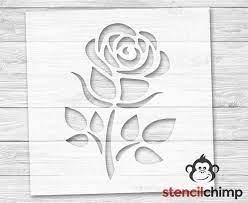 This reusable large leaf stencil for the wall will be perfect for walls. Rose Stencil Flower Stencil Nature Stencil Rose Garden Etsy Rose Stencil Flower Stencil Stencil Painting
