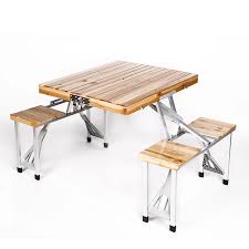Festnight 7 piece outdoor dining set with. 100 Test Trade Assurance Camping Folding Picnic Table And Chair Set Wooden Folding Lightweight Camping Table Buy Outdoor Table And Chair Set Outdoor Foldable Table And Chair Wooden Folding Table Product On Alibaba Com
