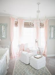 Light And Airy Nursery Interior With Blush Pink Curtains Light Pink Pale Pink Baby Girl Room Baby Boy Bedroom Girl Nursery Room