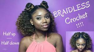 Braidless Crochet Half Up Half Down Jamaican Bounce Crochet Braiding Hai Jamaican Bounce Crochet Braids Braid Half Up Half Down Kids Braided Hairstyles