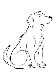 Teken het lichaam van de hond met gebogen lijnen, die de cirkels en het ovaal verbinden. Kleurplaat Hond 80 Gratis Simpele En Moeilijke Honden Kleurplaten