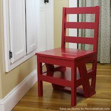 To make a folding step stool out of wood. Remodelaholic Diy Ladder Chair How To Build A Folding Step Stool Chair