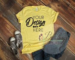 Free Yellow Bella Canvas Mockup T Shirt Mockup 3001 Unisex Yellow Psd Free Psd Mockups Free Psd Mockups Templates Shirt Mockup Clothing Mockup