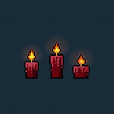 Pixel Art Cartoon Red Glowing Candle Set Pixel Art Pixel Art Pattern Pixel Art Design