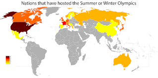 Countries That Have Hosted The Olympics Map Antique Maps Cartography
