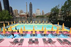 This Gorgeous Rainbow Pool Is Open For Summer At Roosevelt Island Roosevelt Island Rainbow Pools Summer In Nyc